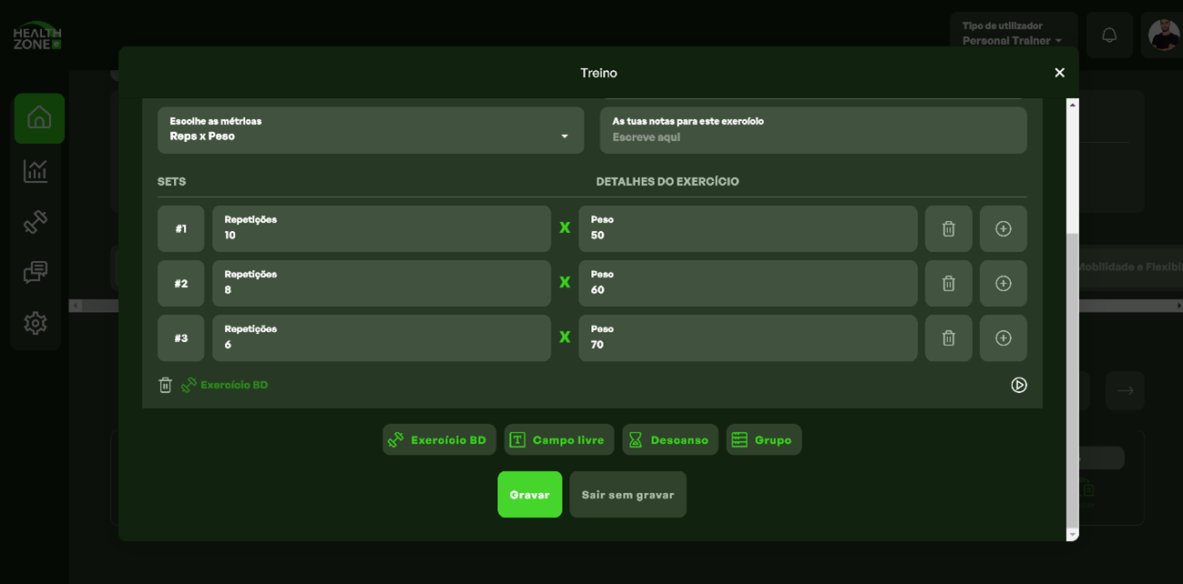 criar-plano-treino-cliente-exercícios-sets