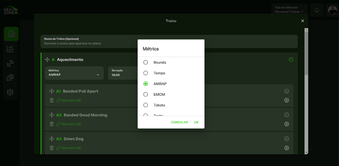 criar-plano-treino-cliente-grupo-métricas